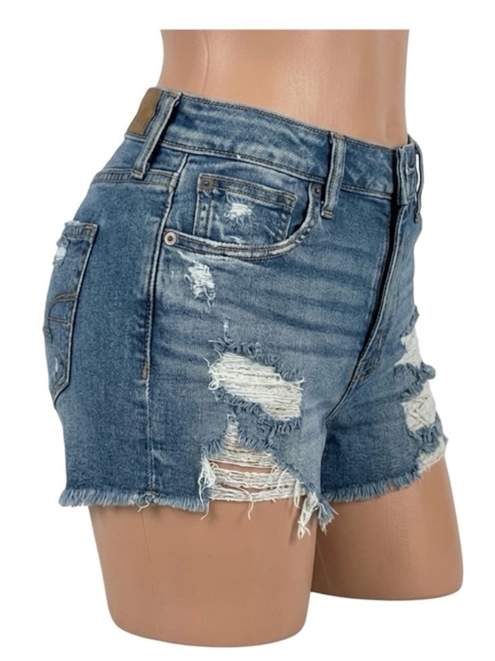 American Eagle Outfitters Light Blue Distressed Denim Shorts with lace/Size 8